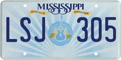 MS license plate LSJ305
