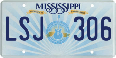 MS license plate LSJ306