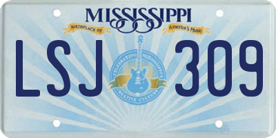 MS license plate LSJ309