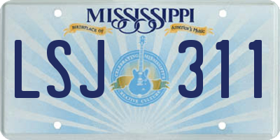 MS license plate LSJ311