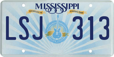 MS license plate LSJ313