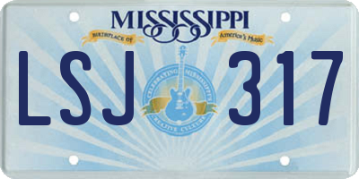 MS license plate LSJ317