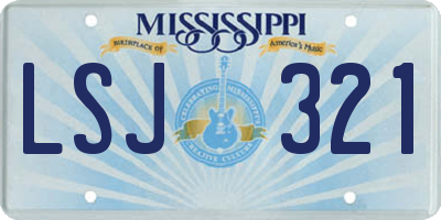 MS license plate LSJ321