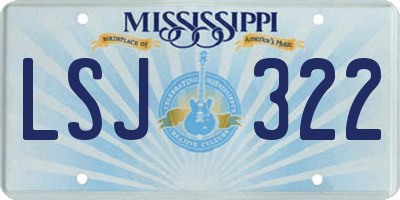 MS license plate LSJ322