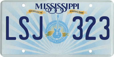 MS license plate LSJ323