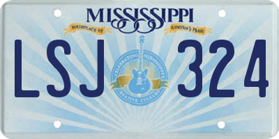 MS license plate LSJ324