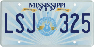 MS license plate LSJ325