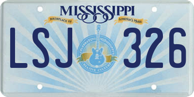 MS license plate LSJ326