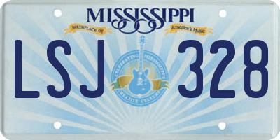 MS license plate LSJ328