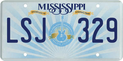 MS license plate LSJ329