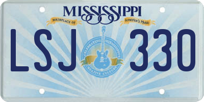 MS license plate LSJ330