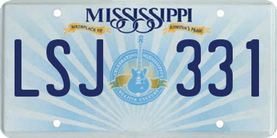 MS license plate LSJ331