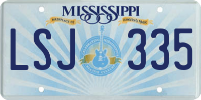 MS license plate LSJ335
