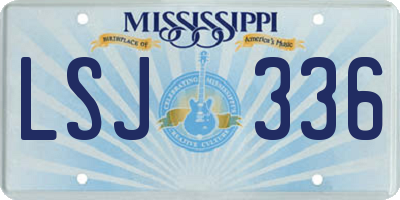 MS license plate LSJ336