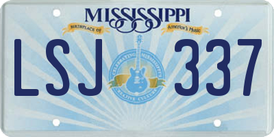 MS license plate LSJ337