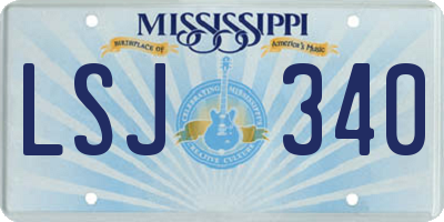 MS license plate LSJ340
