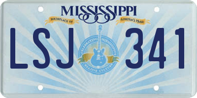 MS license plate LSJ341