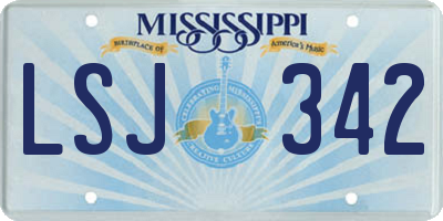 MS license plate LSJ342