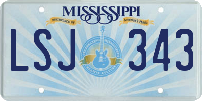 MS license plate LSJ343