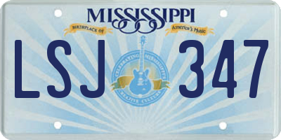 MS license plate LSJ347