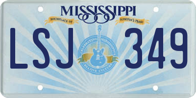 MS license plate LSJ349