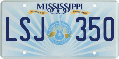 MS license plate LSJ350