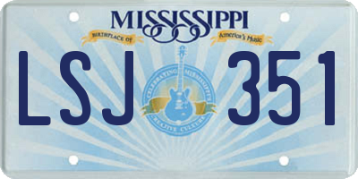 MS license plate LSJ351