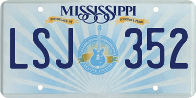 MS license plate LSJ352