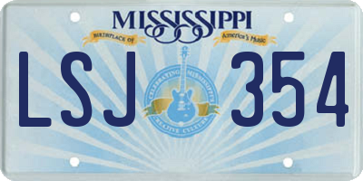 MS license plate LSJ354