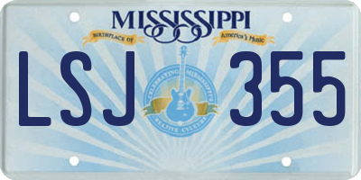 MS license plate LSJ355