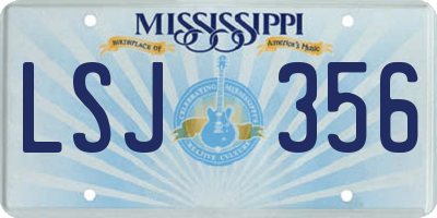 MS license plate LSJ356