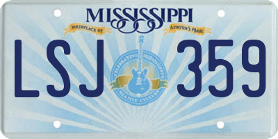 MS license plate LSJ359