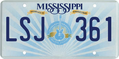 MS license plate LSJ361
