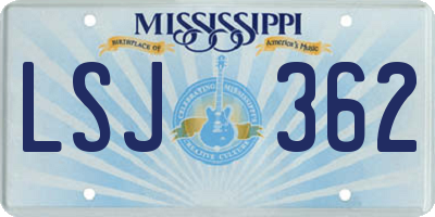 MS license plate LSJ362