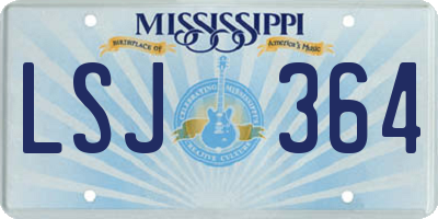 MS license plate LSJ364
