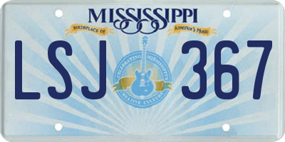 MS license plate LSJ367