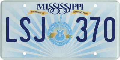MS license plate LSJ370
