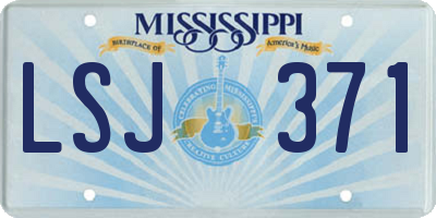 MS license plate LSJ371