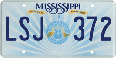 MS license plate LSJ372