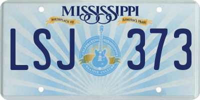 MS license plate LSJ373