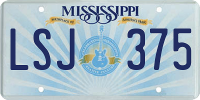 MS license plate LSJ375