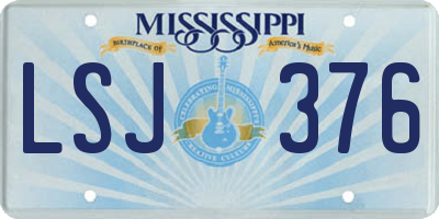 MS license plate LSJ376