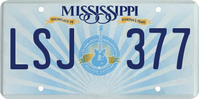 MS license plate LSJ377