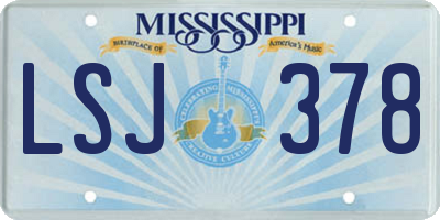 MS license plate LSJ378