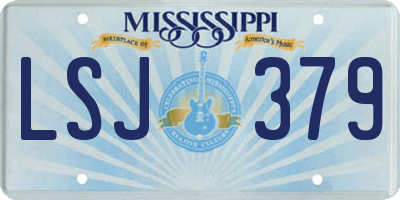MS license plate LSJ379