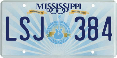 MS license plate LSJ384