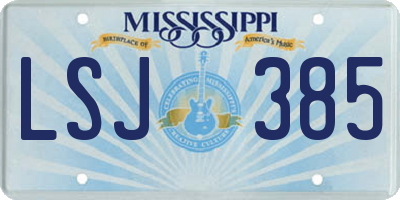 MS license plate LSJ385