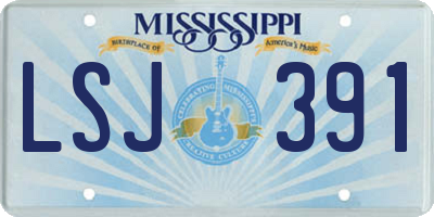 MS license plate LSJ391