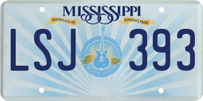 MS license plate LSJ393