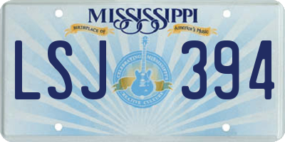 MS license plate LSJ394